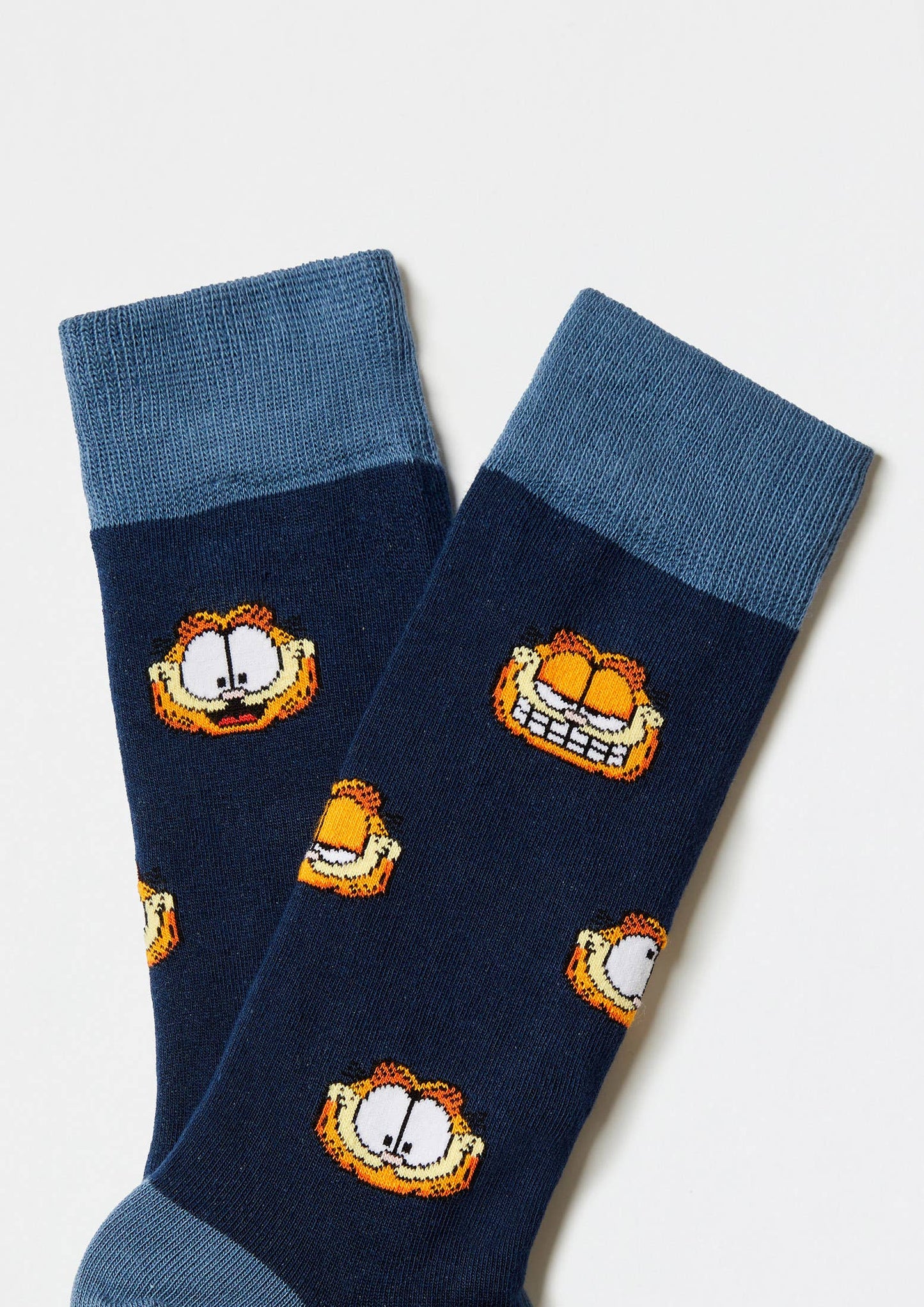 BeGarfield Faces Navy - 100% Organic Cotton Socks