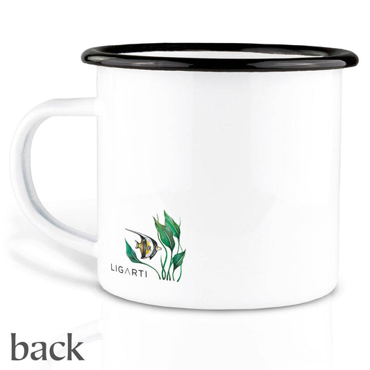 Taza esmaltada con orcas