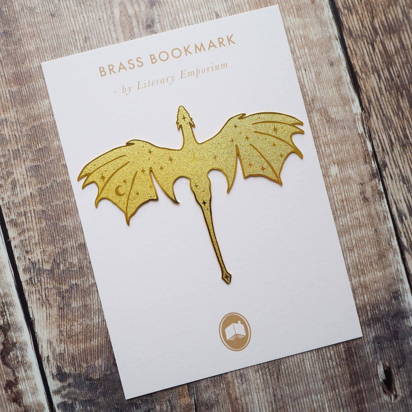 Marcador de libros de bronce con dragón