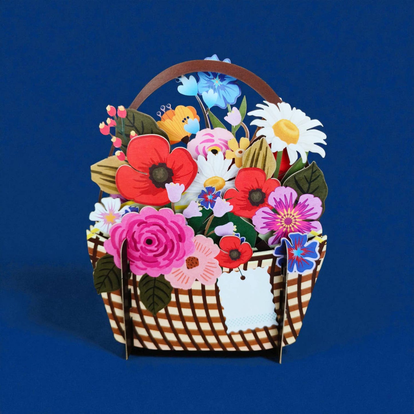Tarjeta emergente de Mundo en Miniatura - Cesta de flores