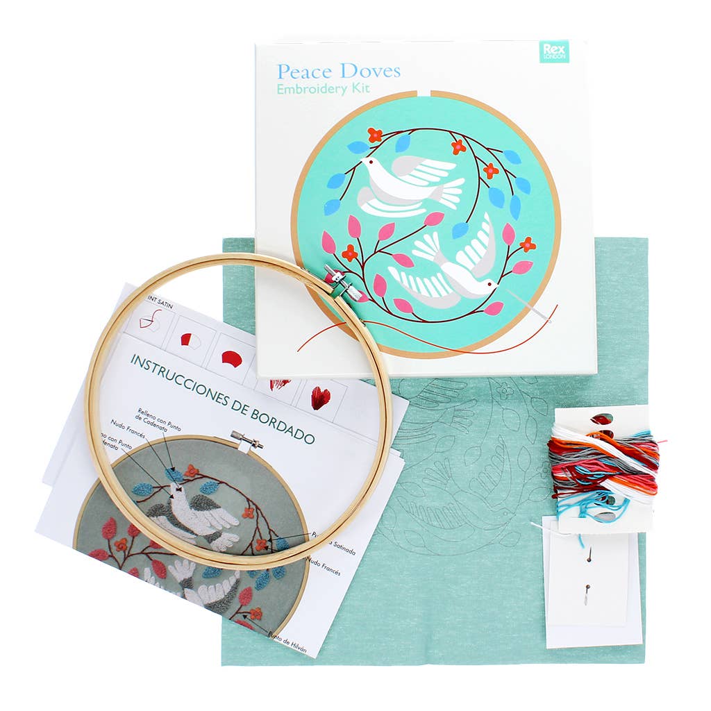 Kit de bordado - Palomas de la paz