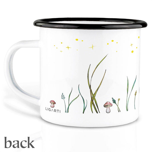 Taza esmaltada – Observador de estrellas - Saltamontes y caracol