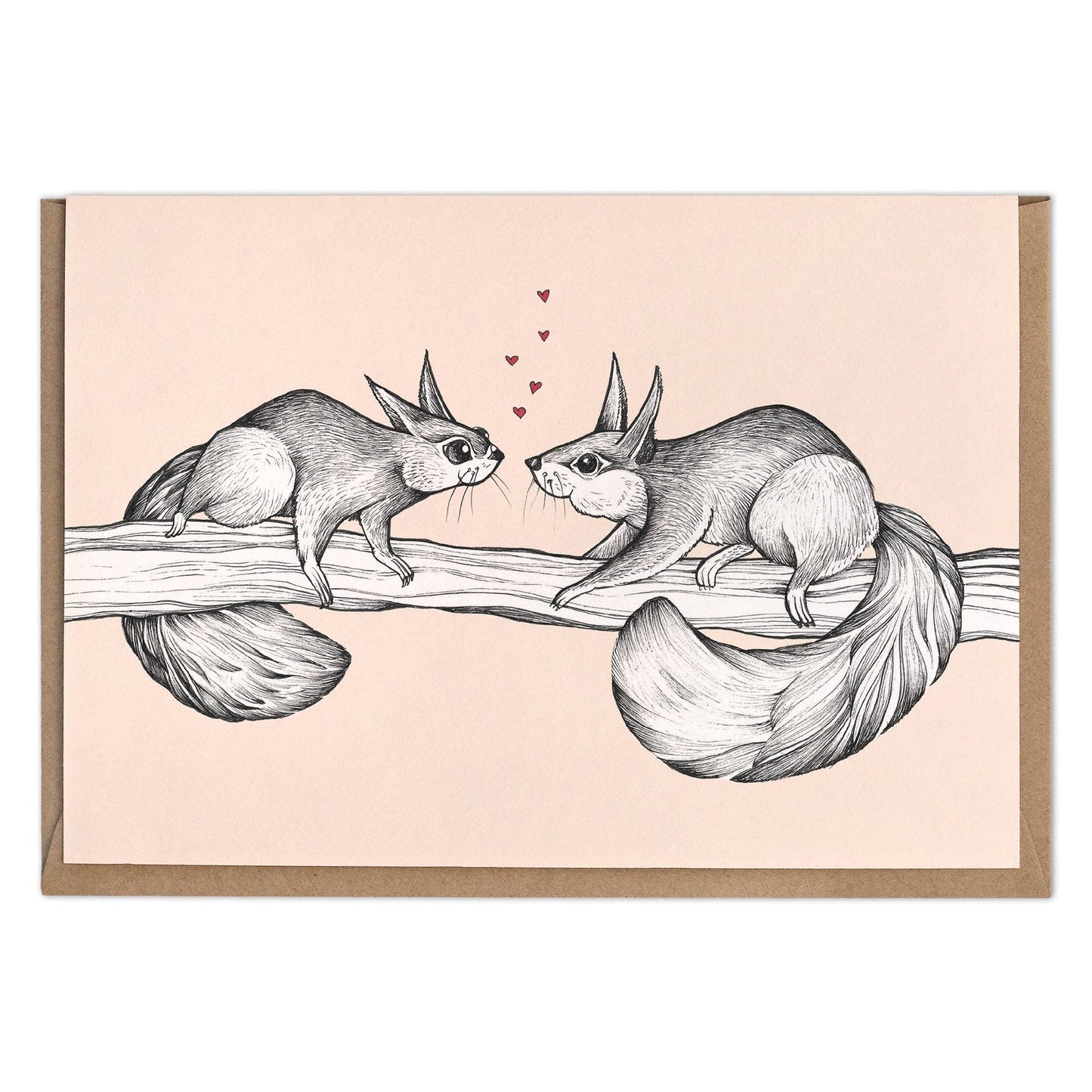Tarjeta plegable – Dos ardillas