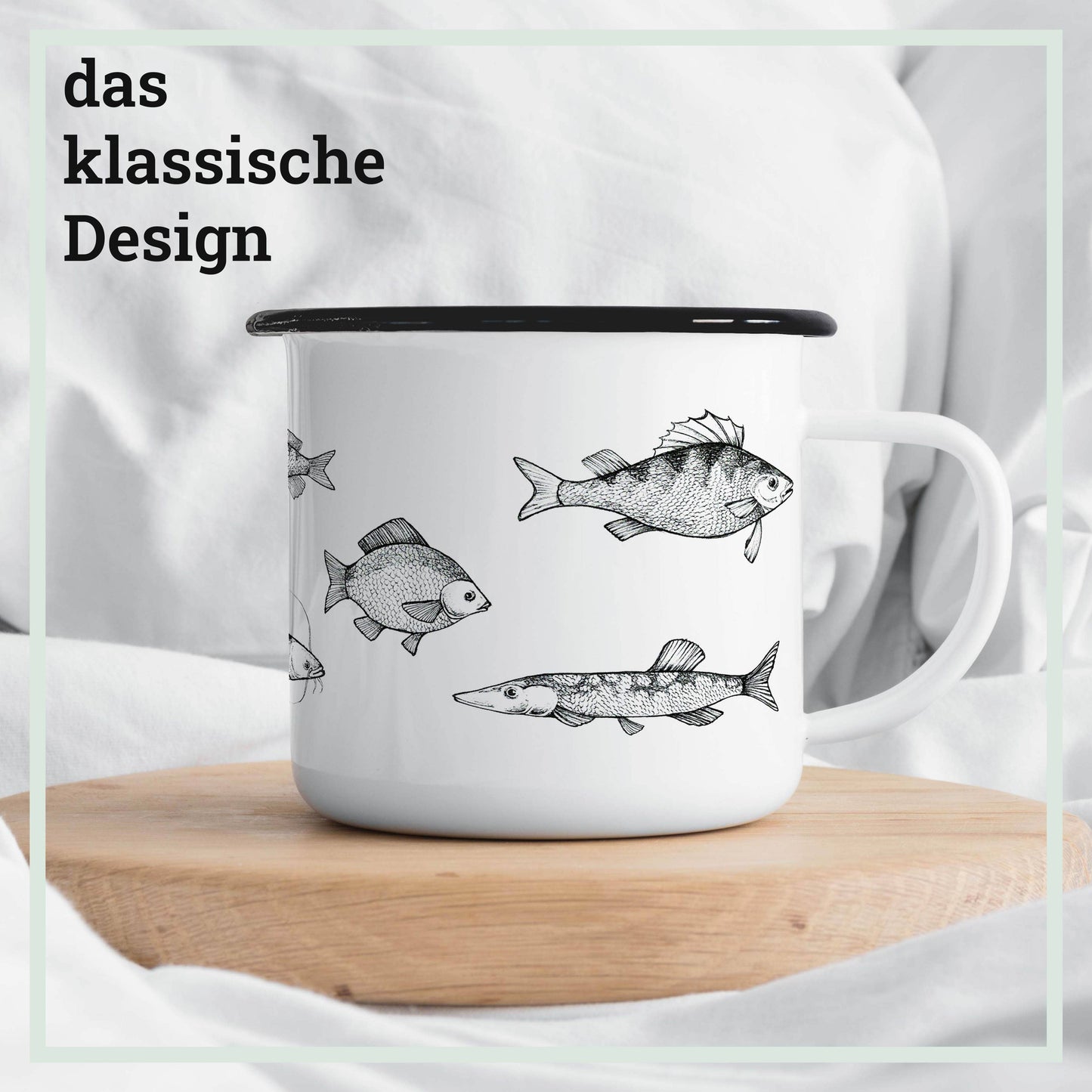 Taza de esmalte – Peces de agua dulce