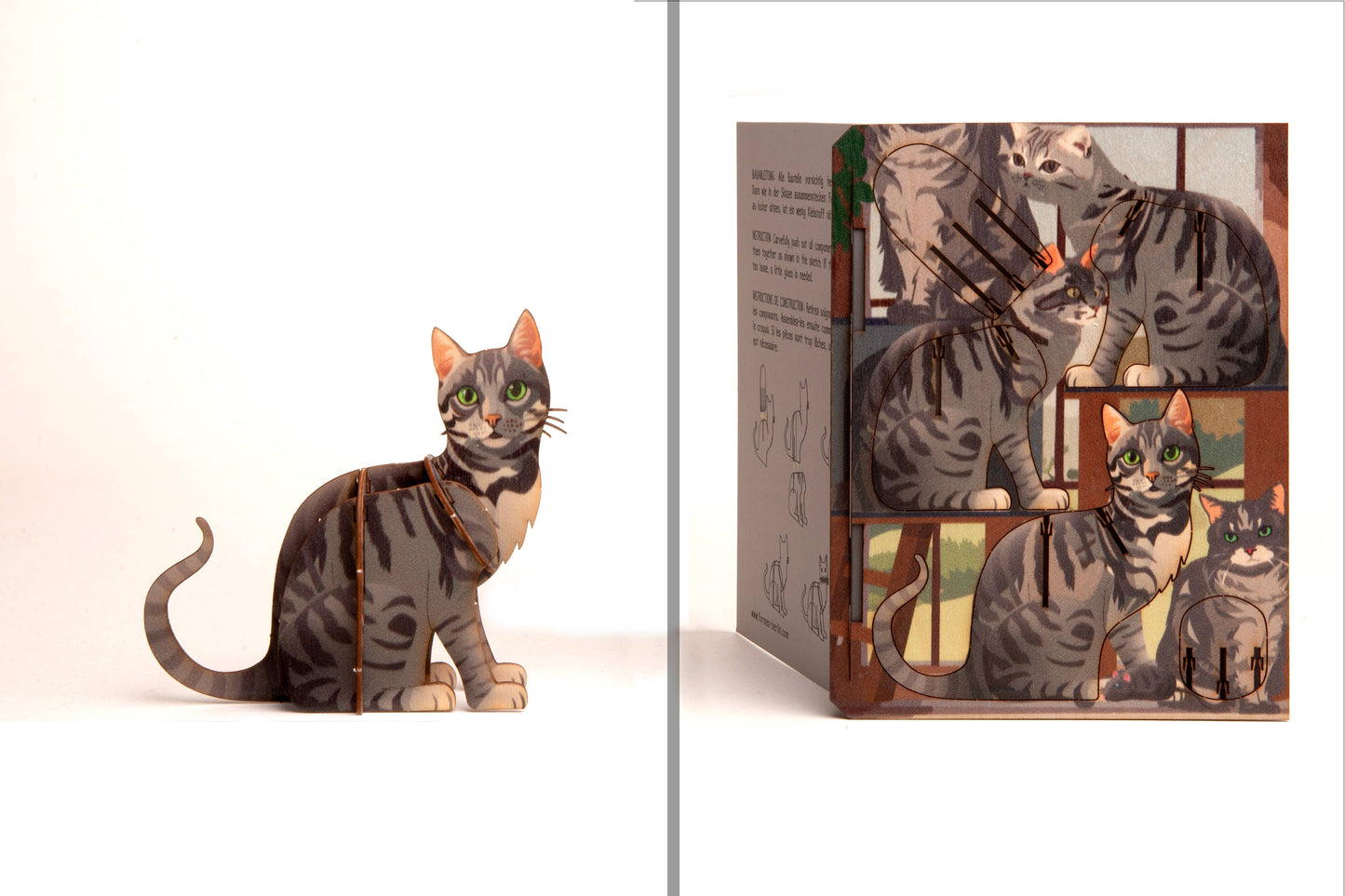 Gato - Tarjeta de felicitación decorativa 3D