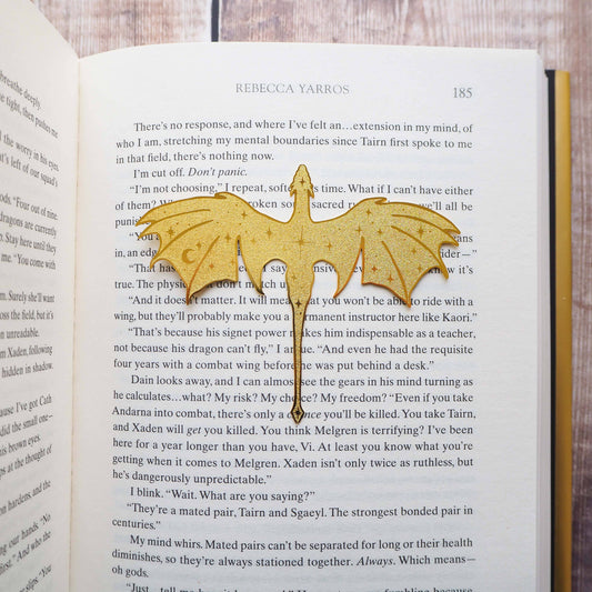 Marcador de libros de bronce con dragón
