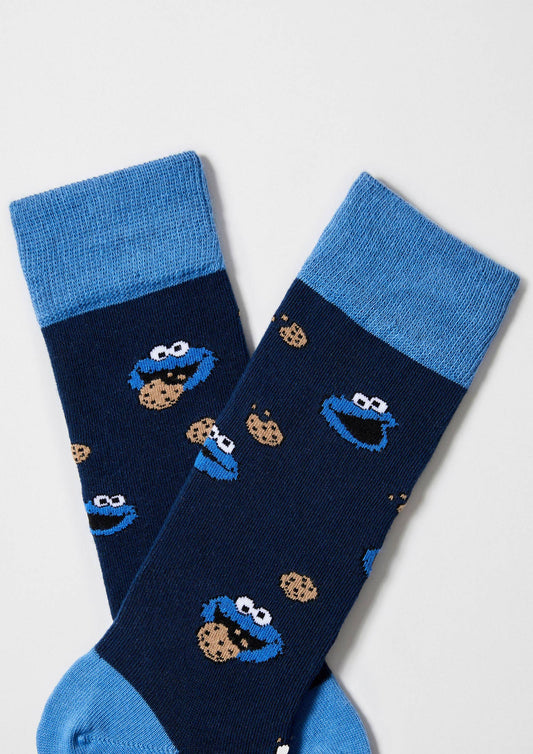 BeSesameStreet Cookie Monster - 100% Organic Cotton Socks