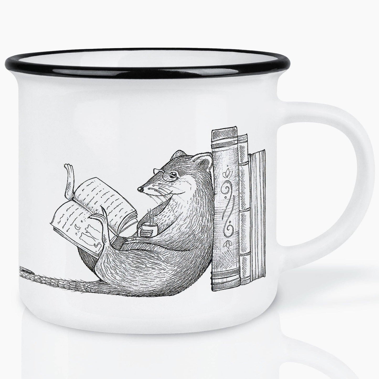 Taza de cerámica – Ratón de biblioteca