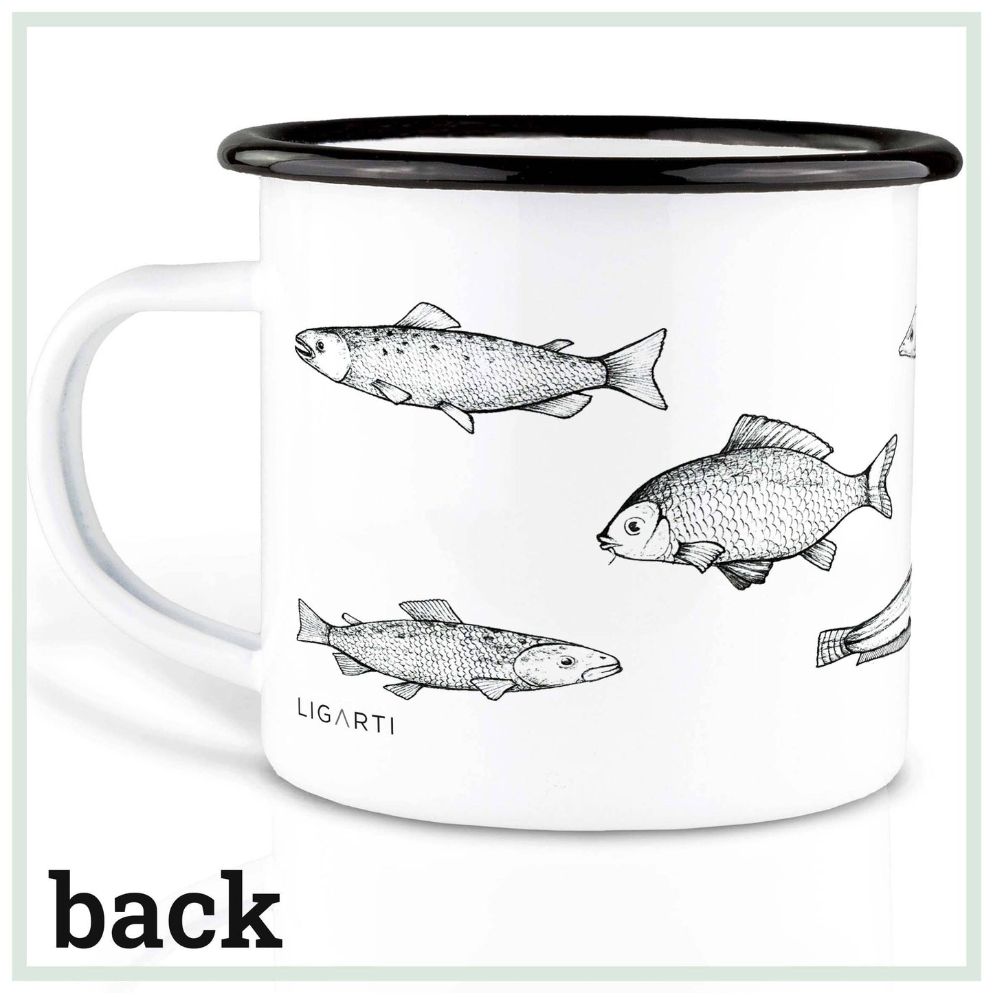 Taza de esmalte – Peces de agua dulce