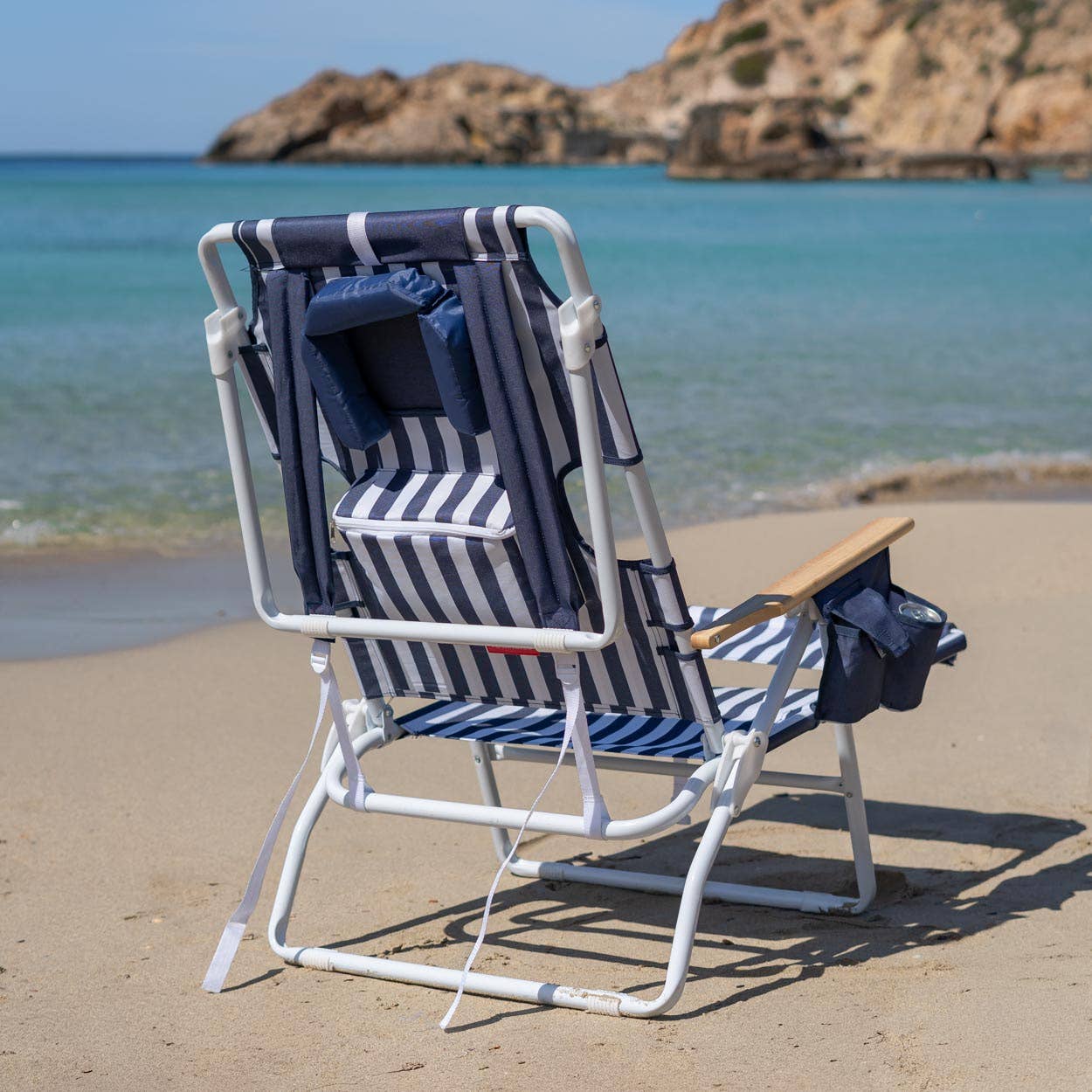 Hamaca de playa azul reclinable