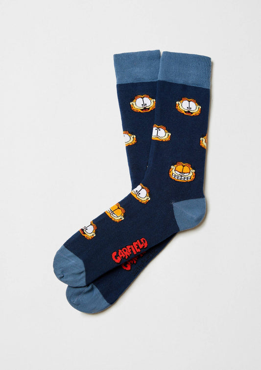 BeGarfield Faces Navy - 100% Organic Cotton Socks