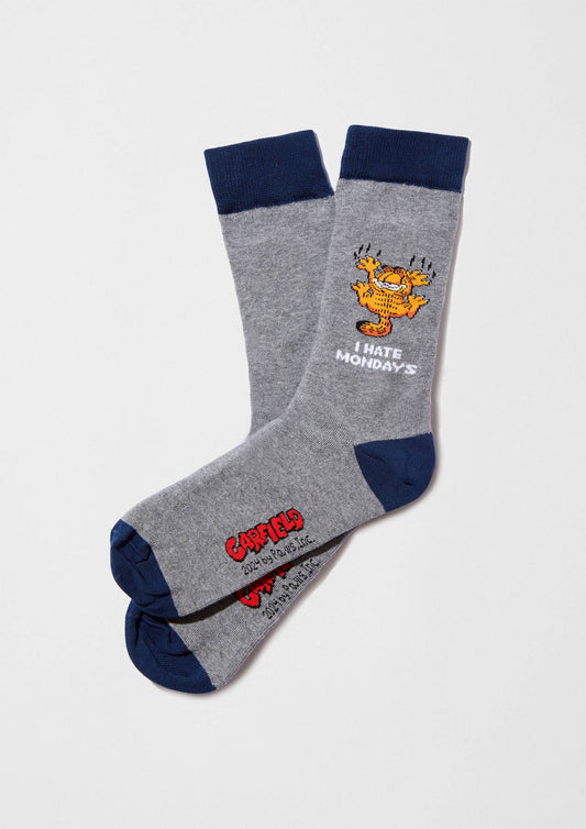 BeGarfield Hate Mondays Grey - 100% Organic Cotton Socks