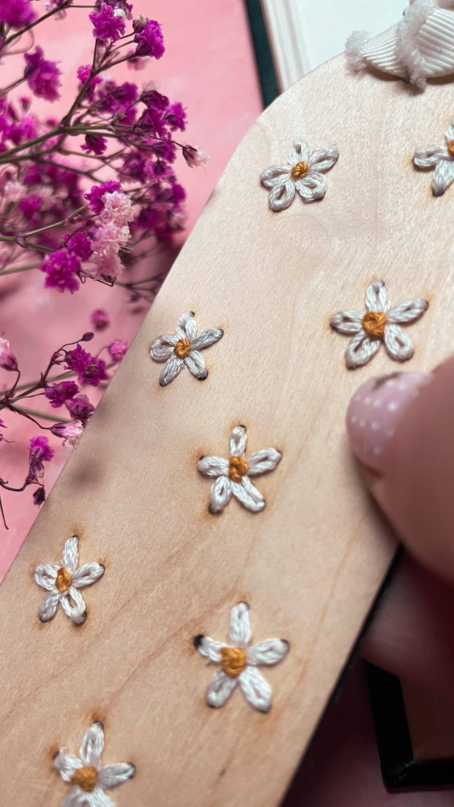 Kit de bordado marcapáginas flores