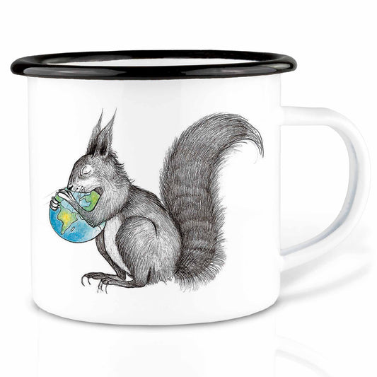 Taza esmaltada - Mundo de las ardillas