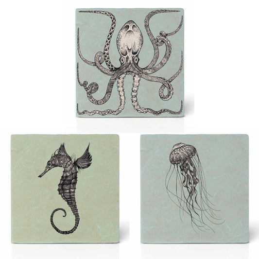 Tile coasters - Sea animals