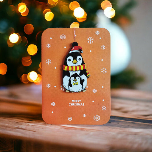 Wooden ornament with festive design for Christmas tree - WHC091
