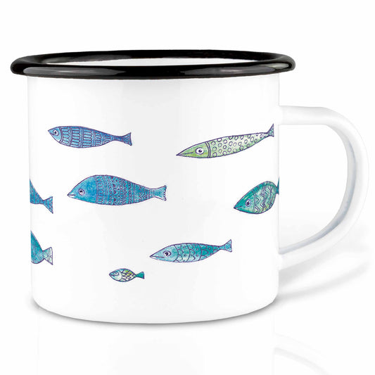 Taza esmaltada – Banco de peces