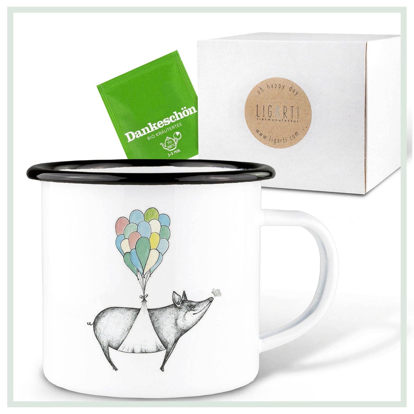 Taza de esmalte – Mucha suerte