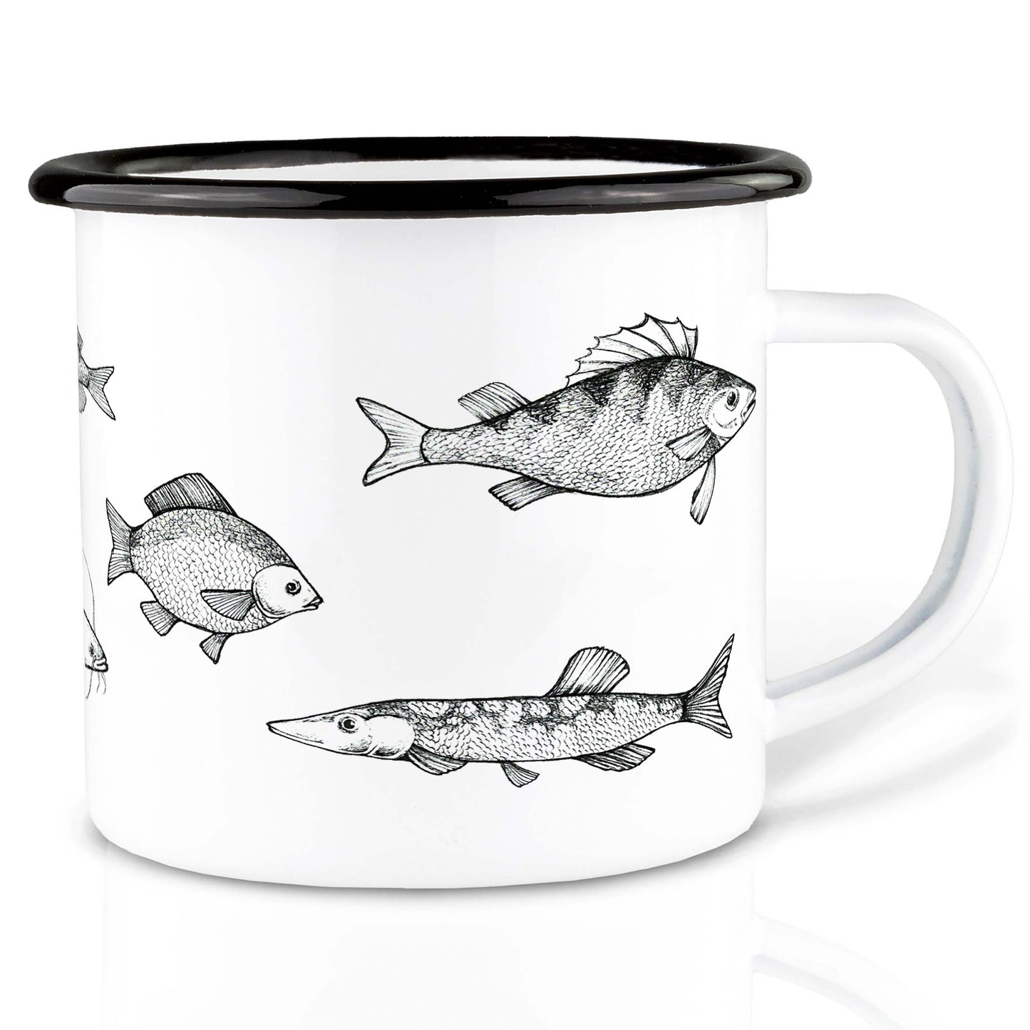 Taza de esmalte – Peces de agua dulce