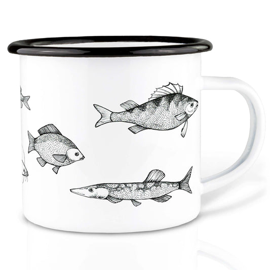 Taza de esmalte – Peces de agua dulce