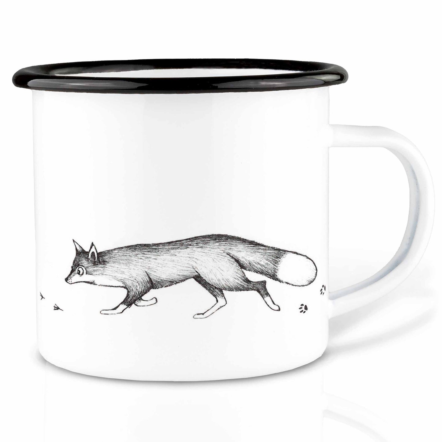 Taza de esmalte – Zorro y Ganso