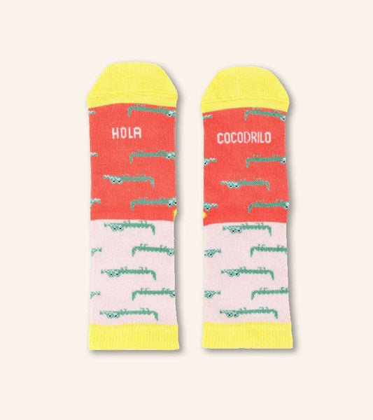 Mini - Calcetines "Hola Cocodrilo" Coral