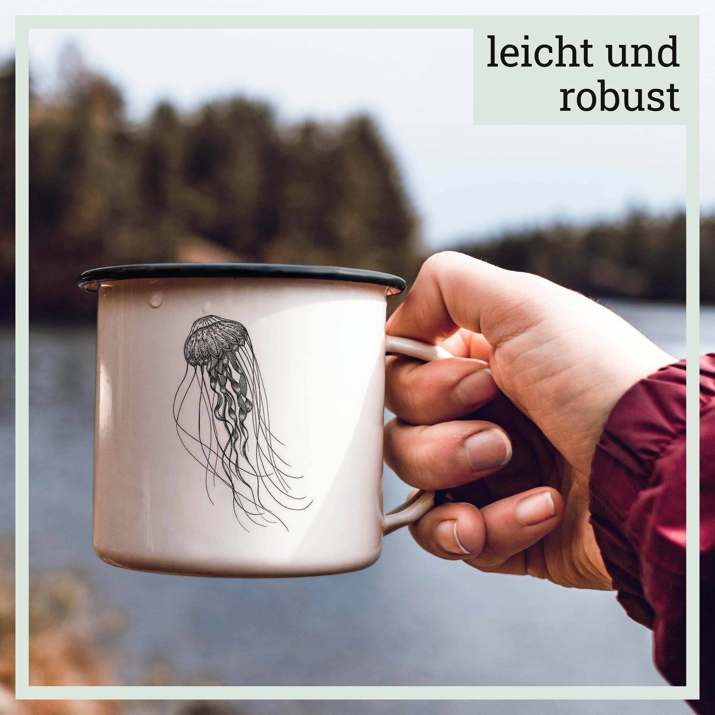 Taza esmaltada – Medusa de aguas profundas