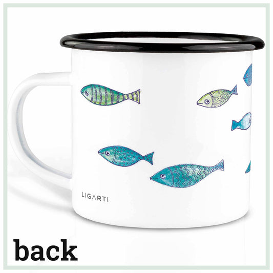 Taza esmaltada – Banco de peces