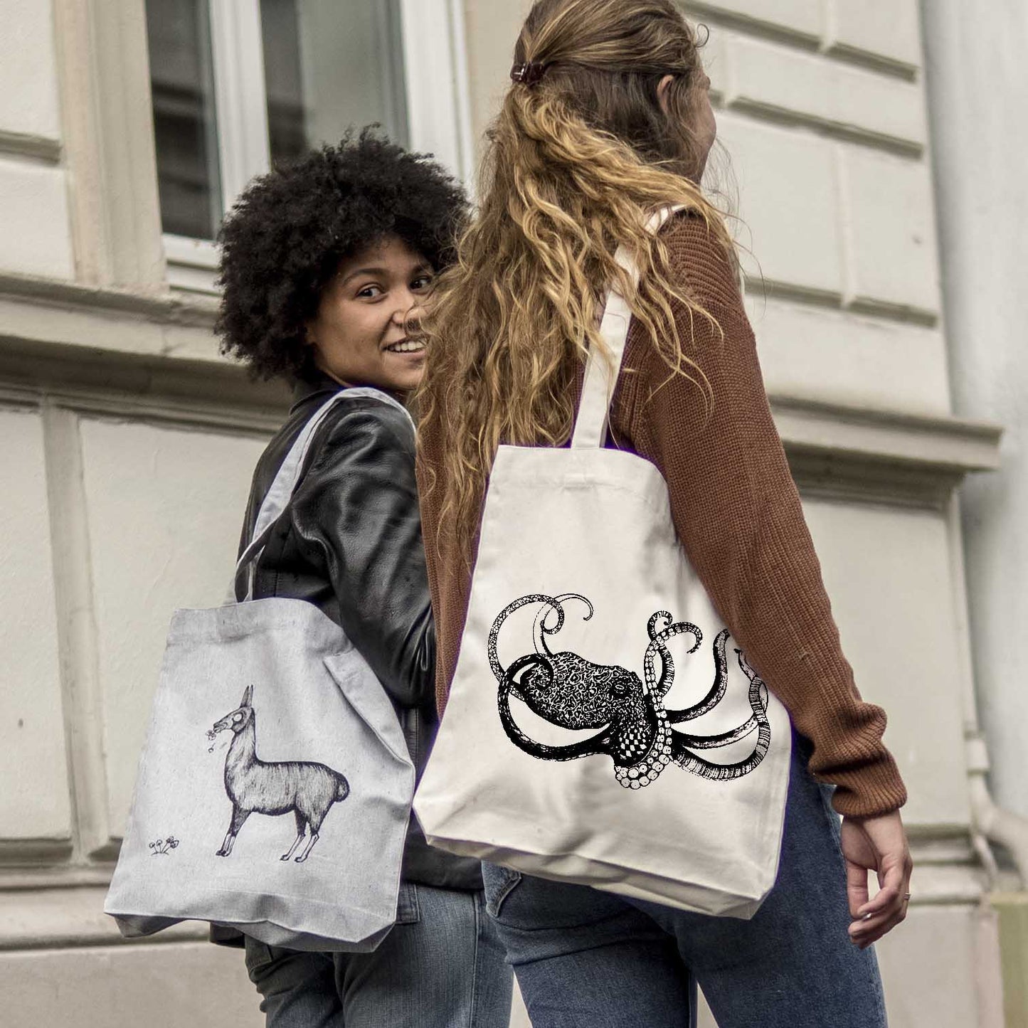 Bolsa de yute [reciclaje] - pulpo - natural