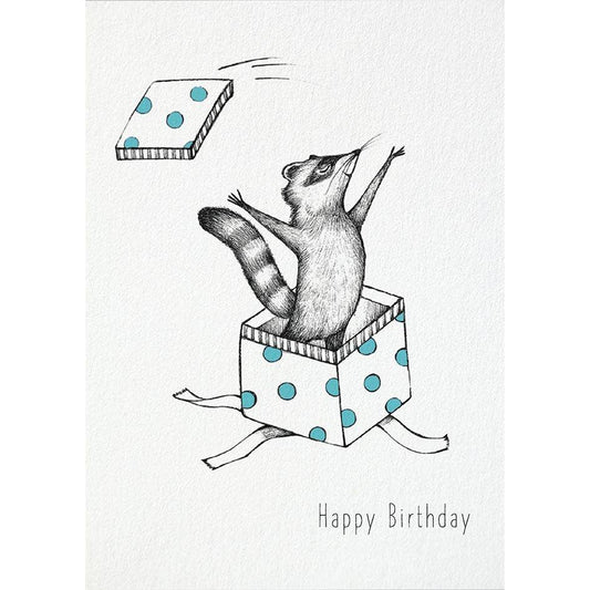 Postal – Feliz cumpleaños mapache