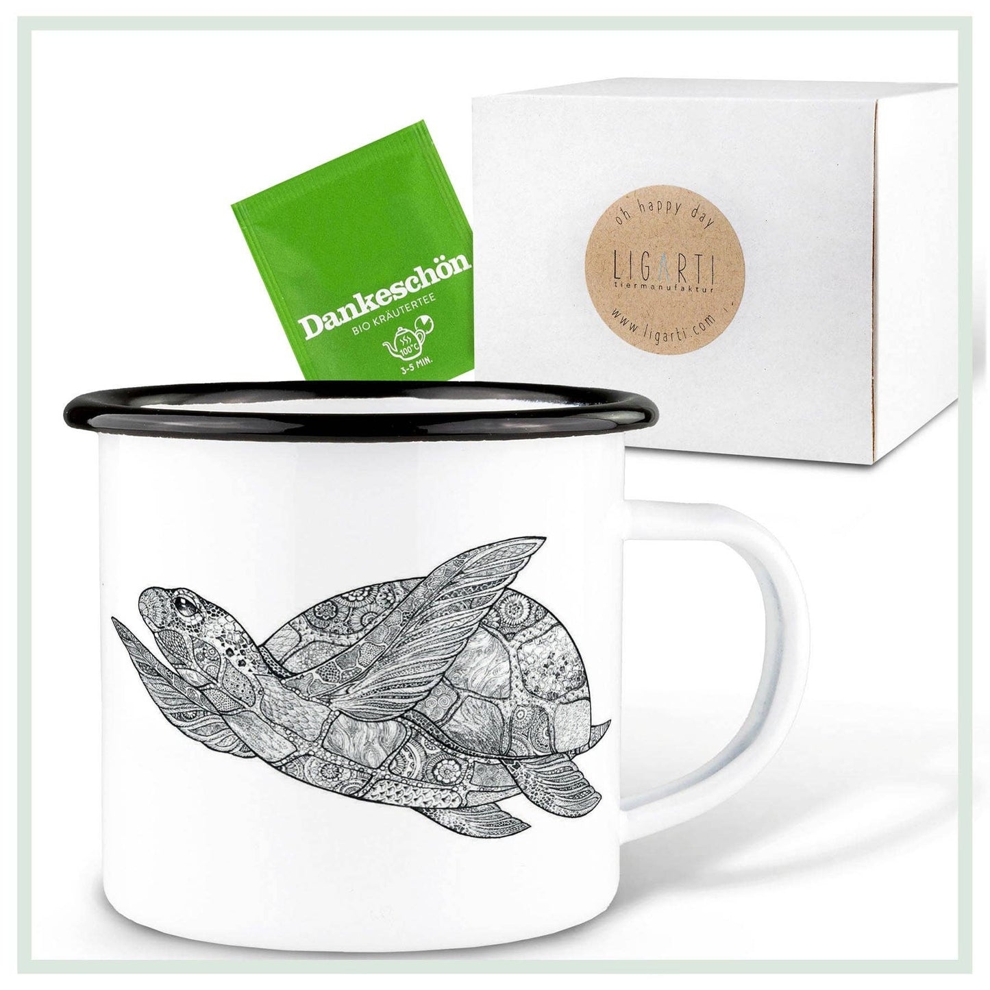 Taza esmaltada – Tortuga