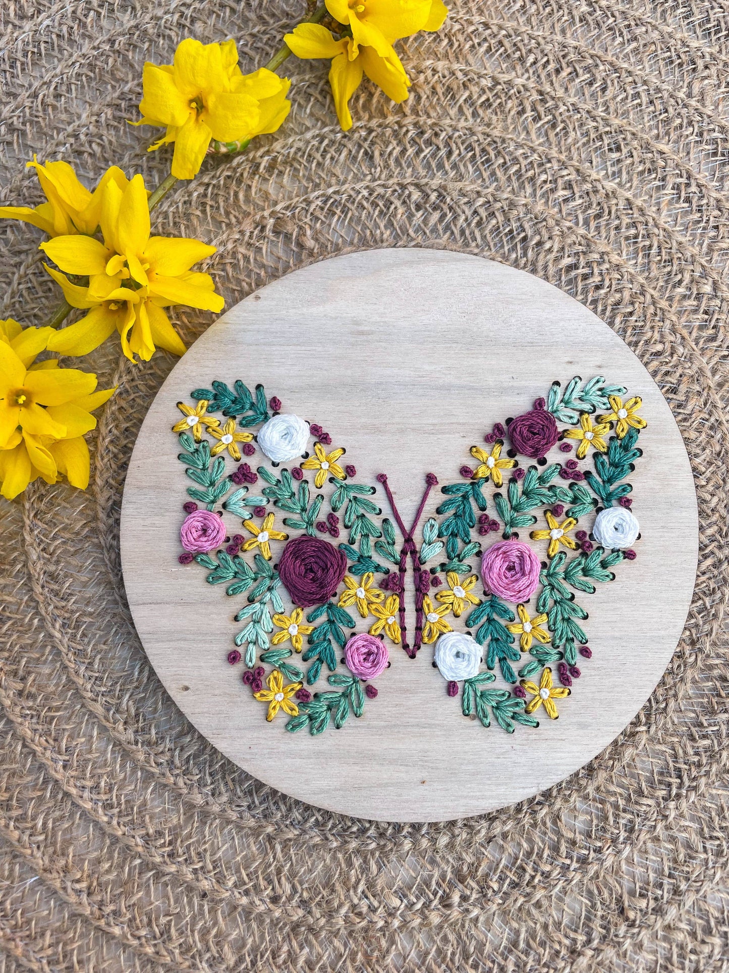 Kit de bordado mariposa floral