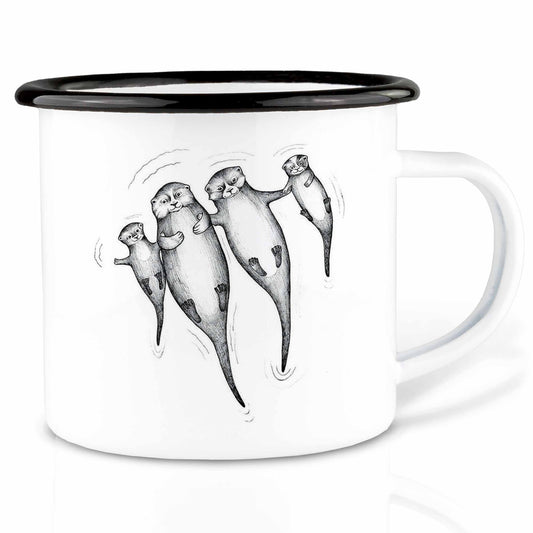 Taza esmaltada – Las nutrias