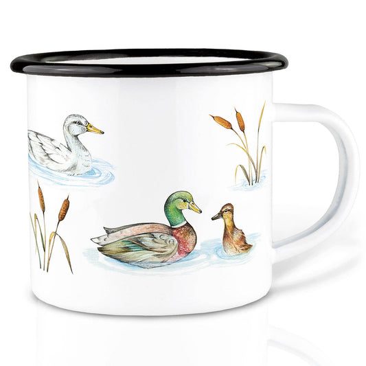 Taza esmaltada – Estanque de patos