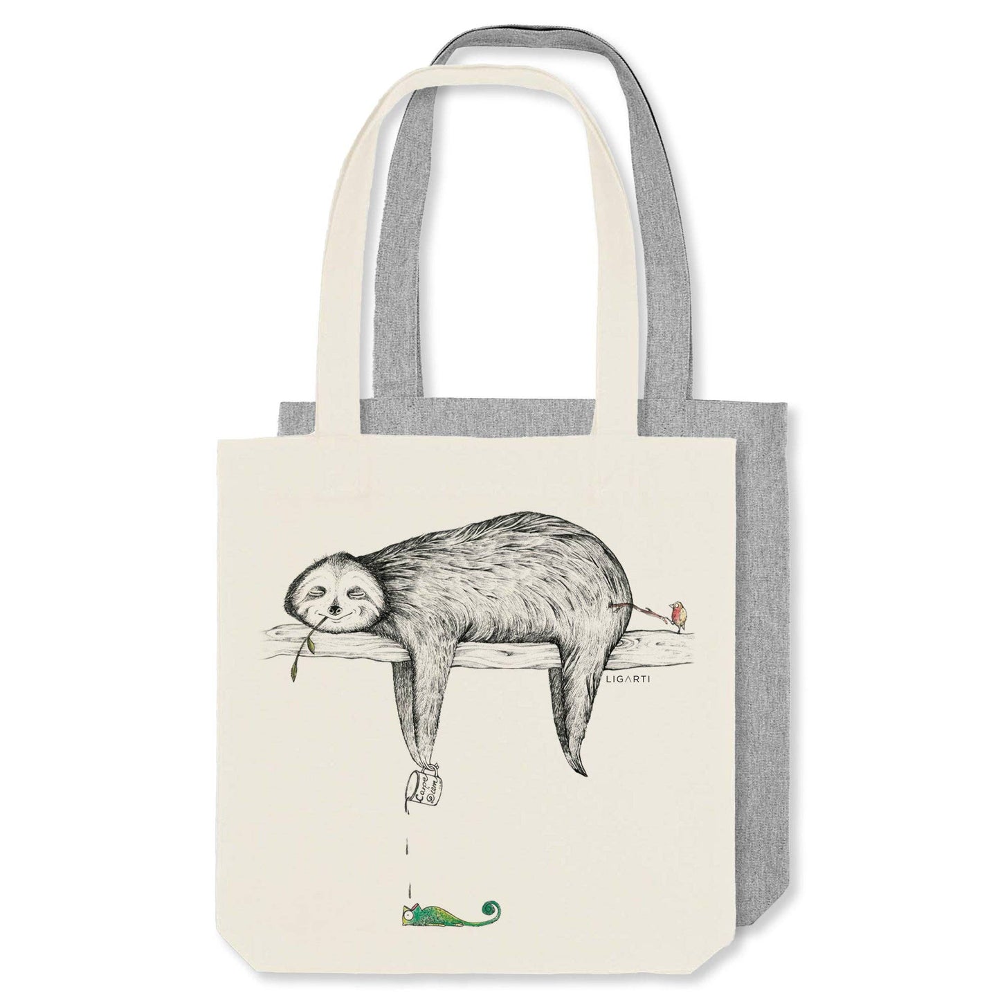 Bolsa de yute con diseño de perezoso
