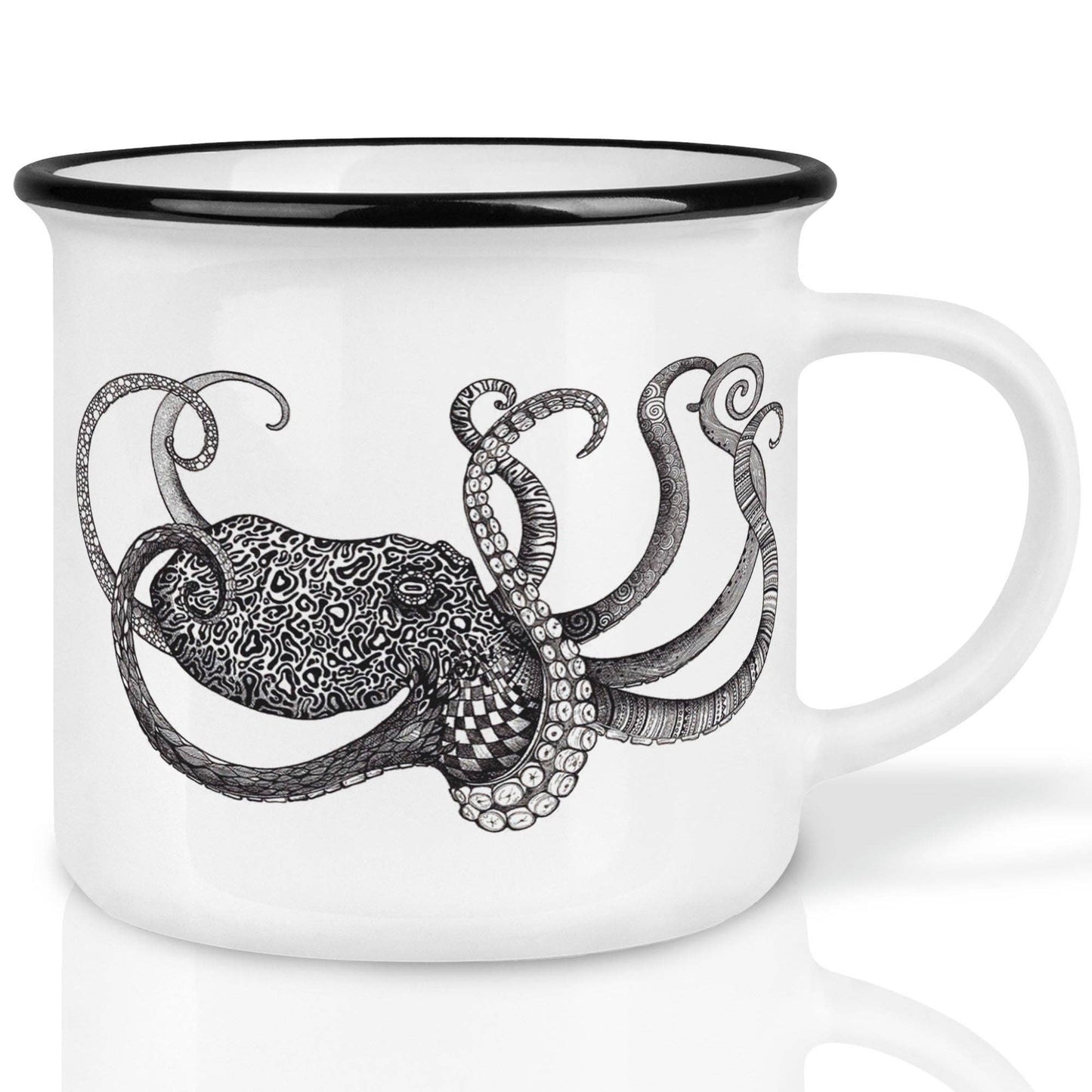 Taza de cerámica con diseño de pulpo