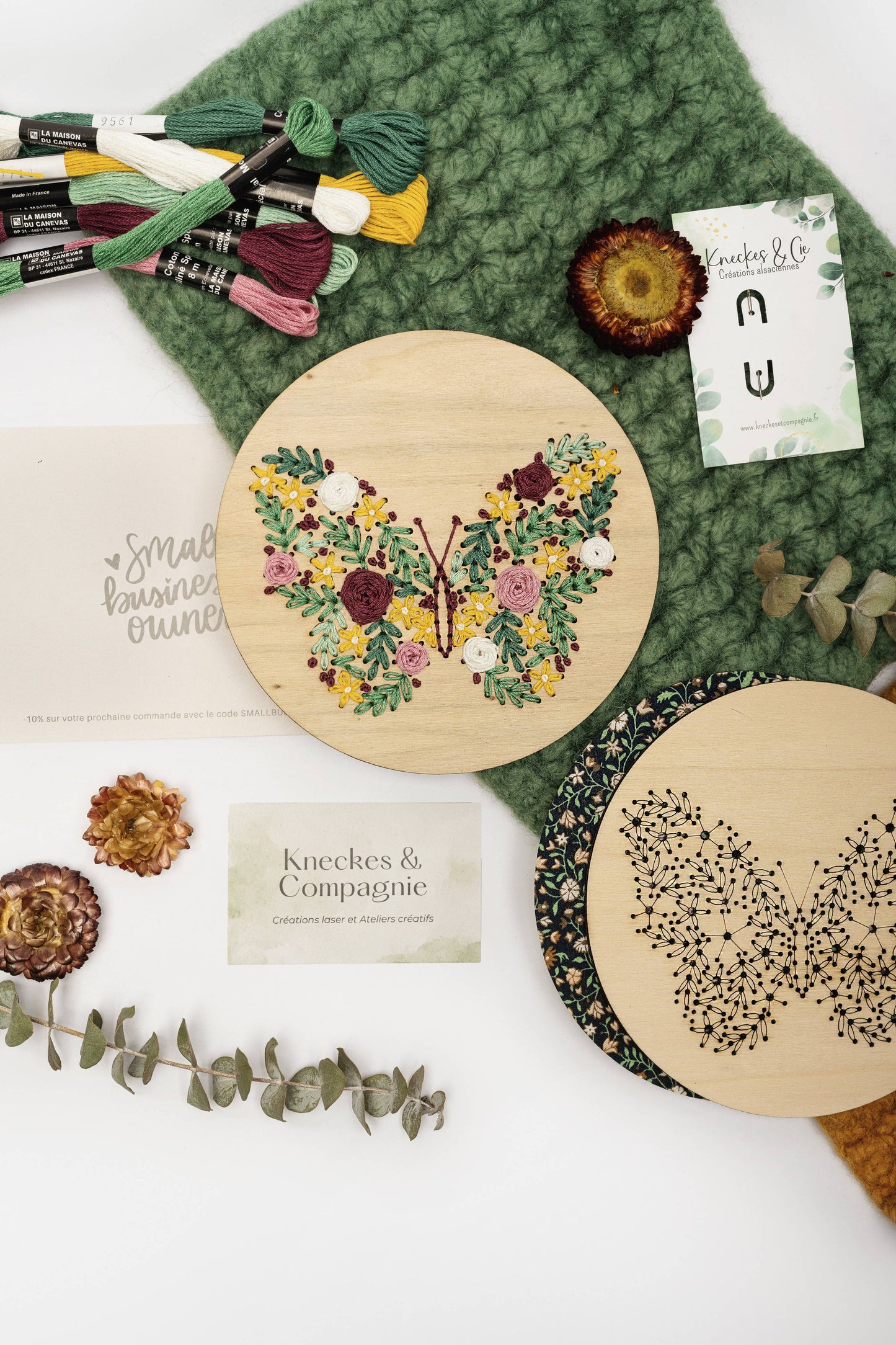 Kit de bordado mariposa floral
