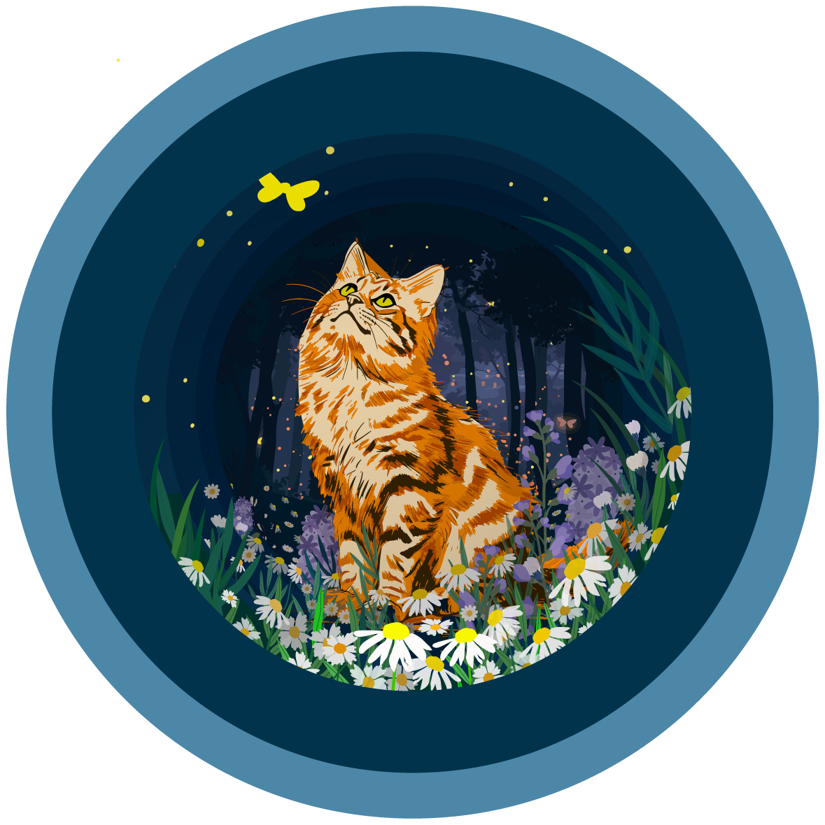 Tarjeta emergente de una taza de té - Gato