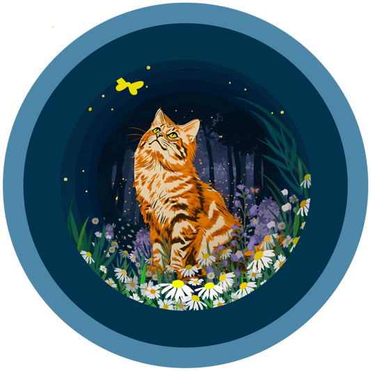 Tarjeta emergente de una taza de té - Gato