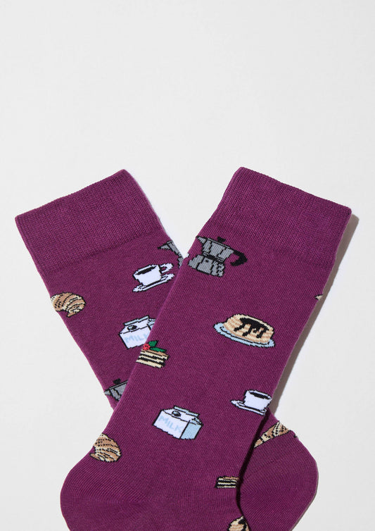 BeSweetBreakfast Purple - 100% Organic Cotton Socks