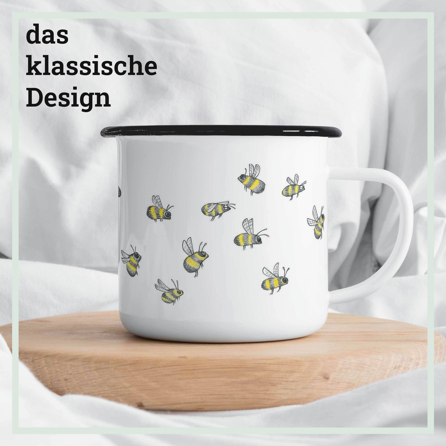Taza esmaltada – Enjambre de abejas