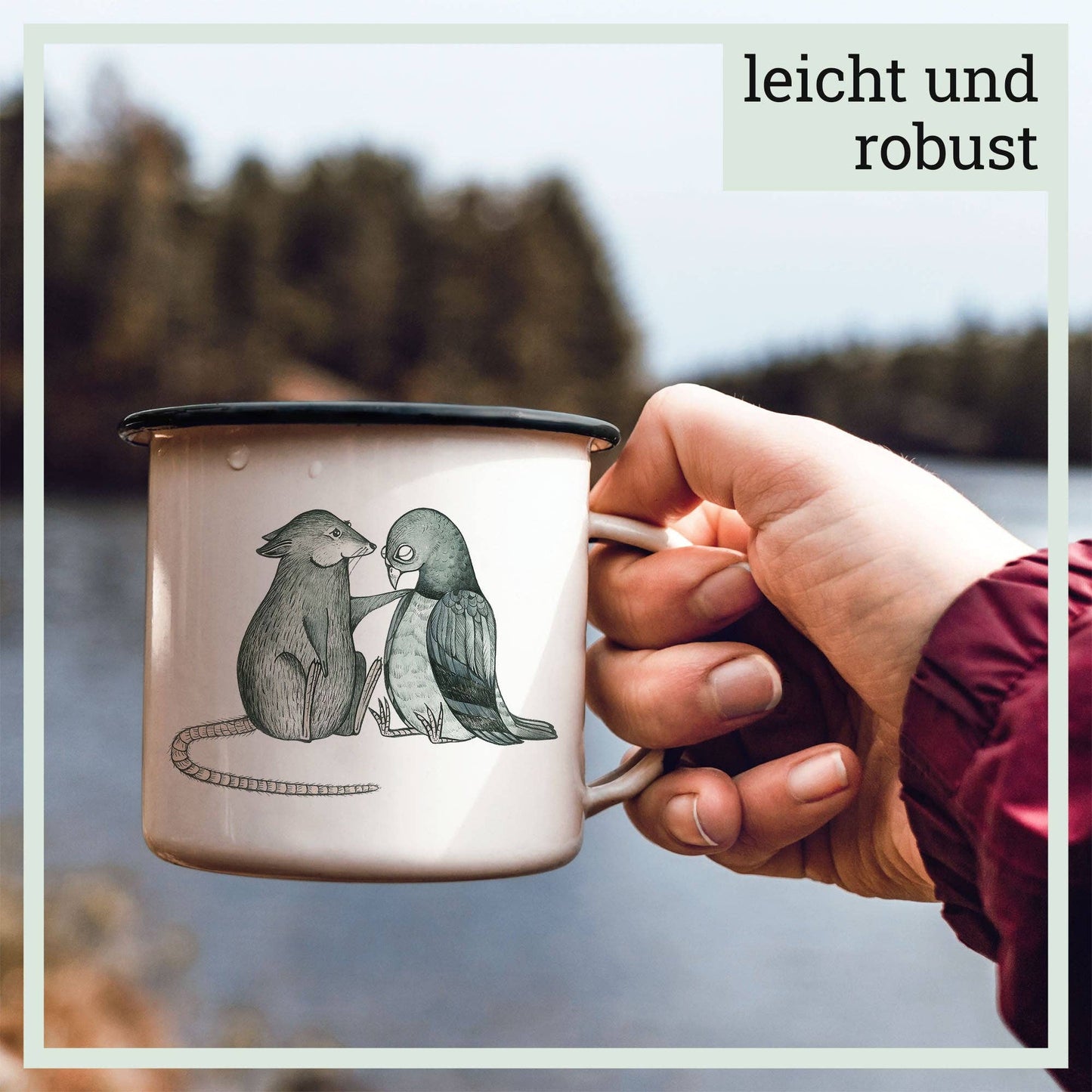 Taza de esmalte – Eres perfecto