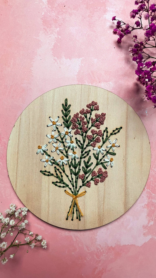 Kit de bordado decoración floral
