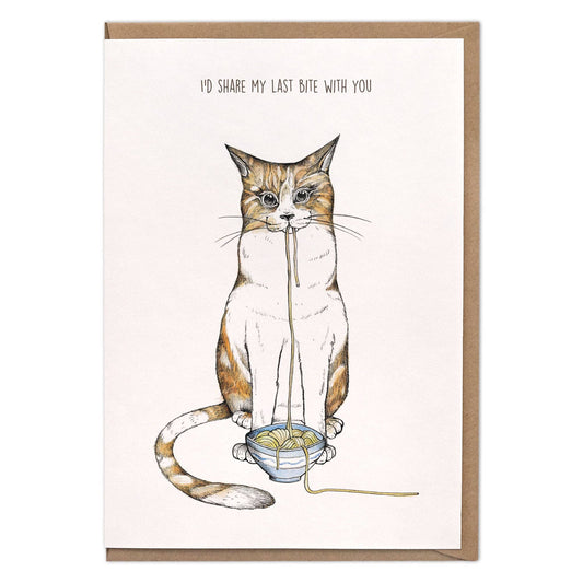 Tarjeta plegable – Gato ramen