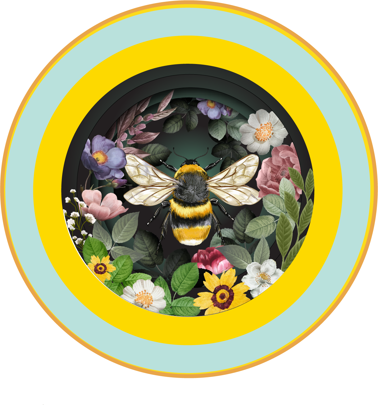Tarjeta emergente de una taza de té - Abeja