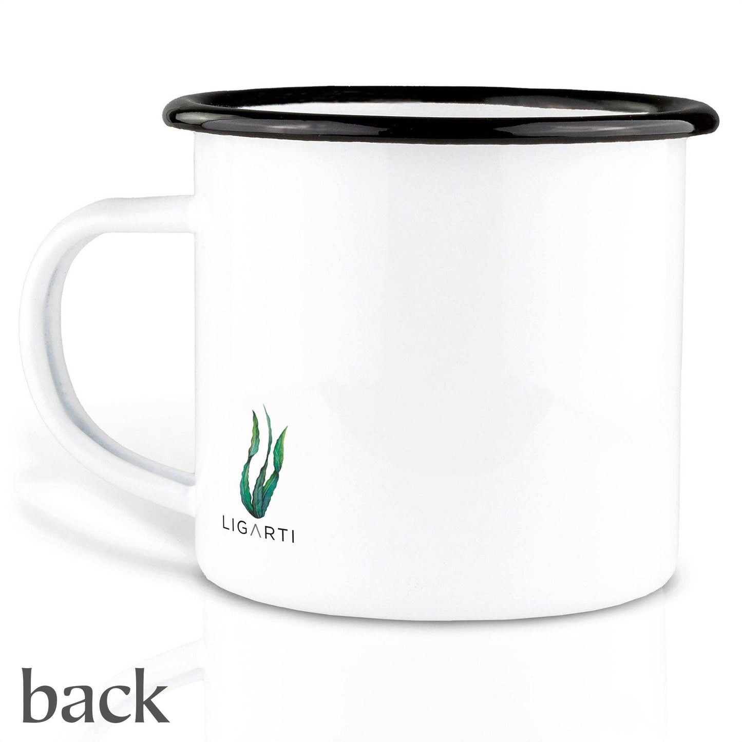 Taza de esmalte - Encuentro oceánico - Tortuga y león marino