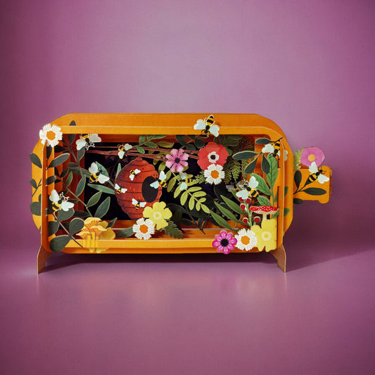 Tarjeta Pop Up Mensaje en una Botella con Abeja