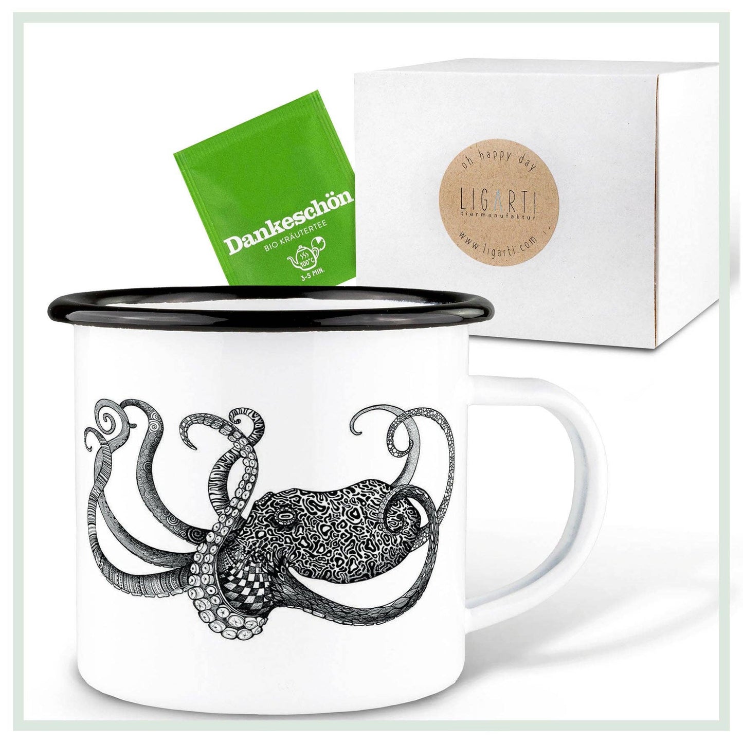 Taza esmaltada – Pulpo
