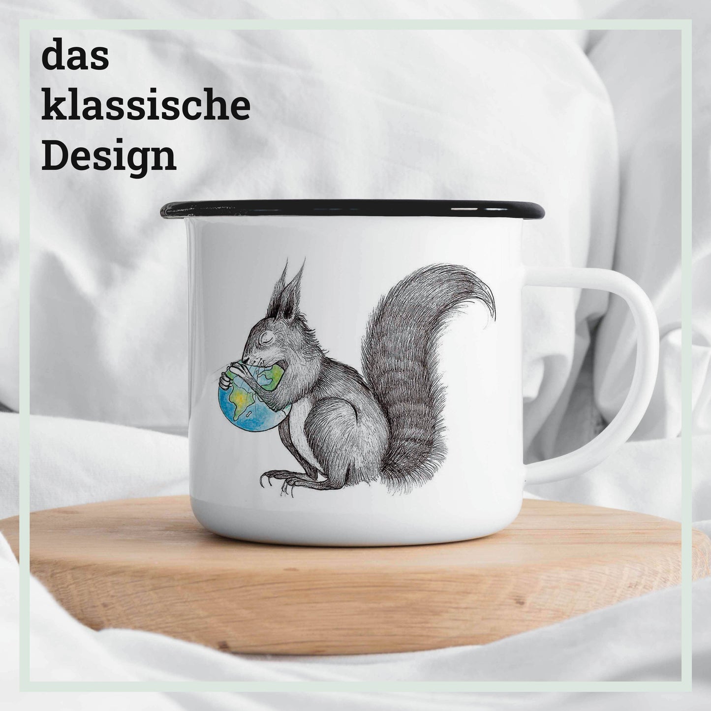 Taza esmaltada - Mundo de las ardillas