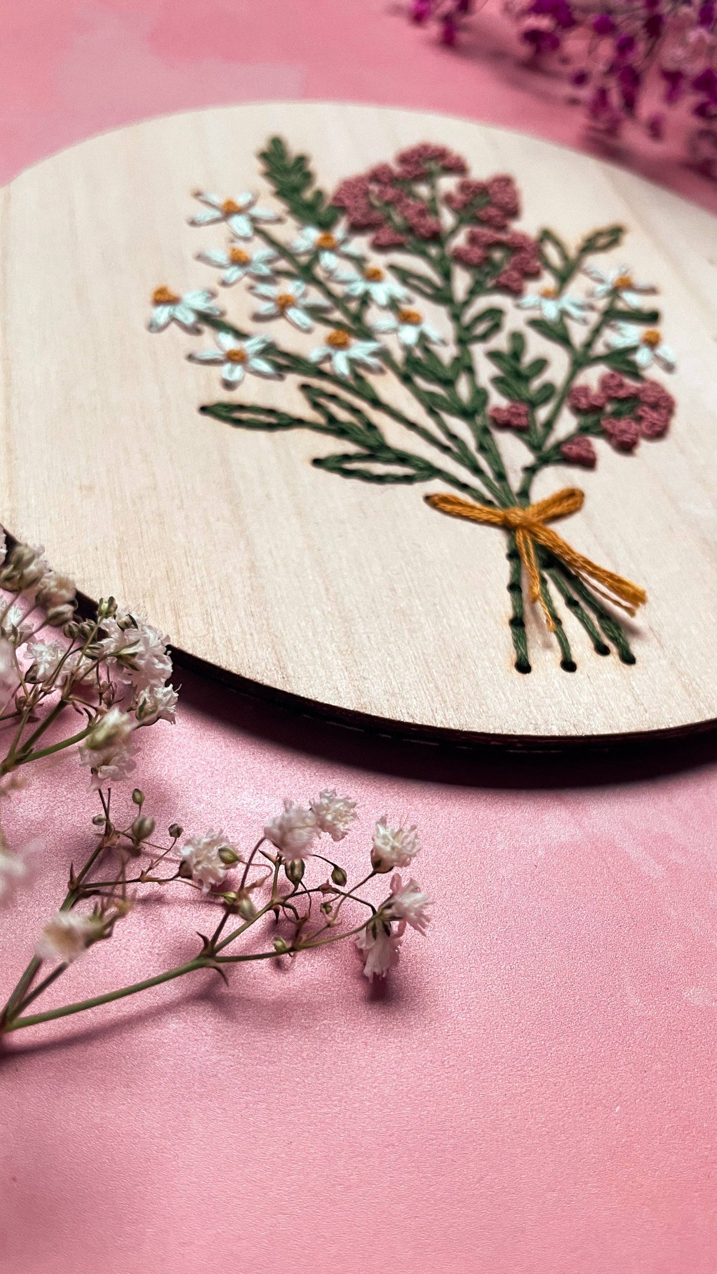 Kit de bordado decoración floral